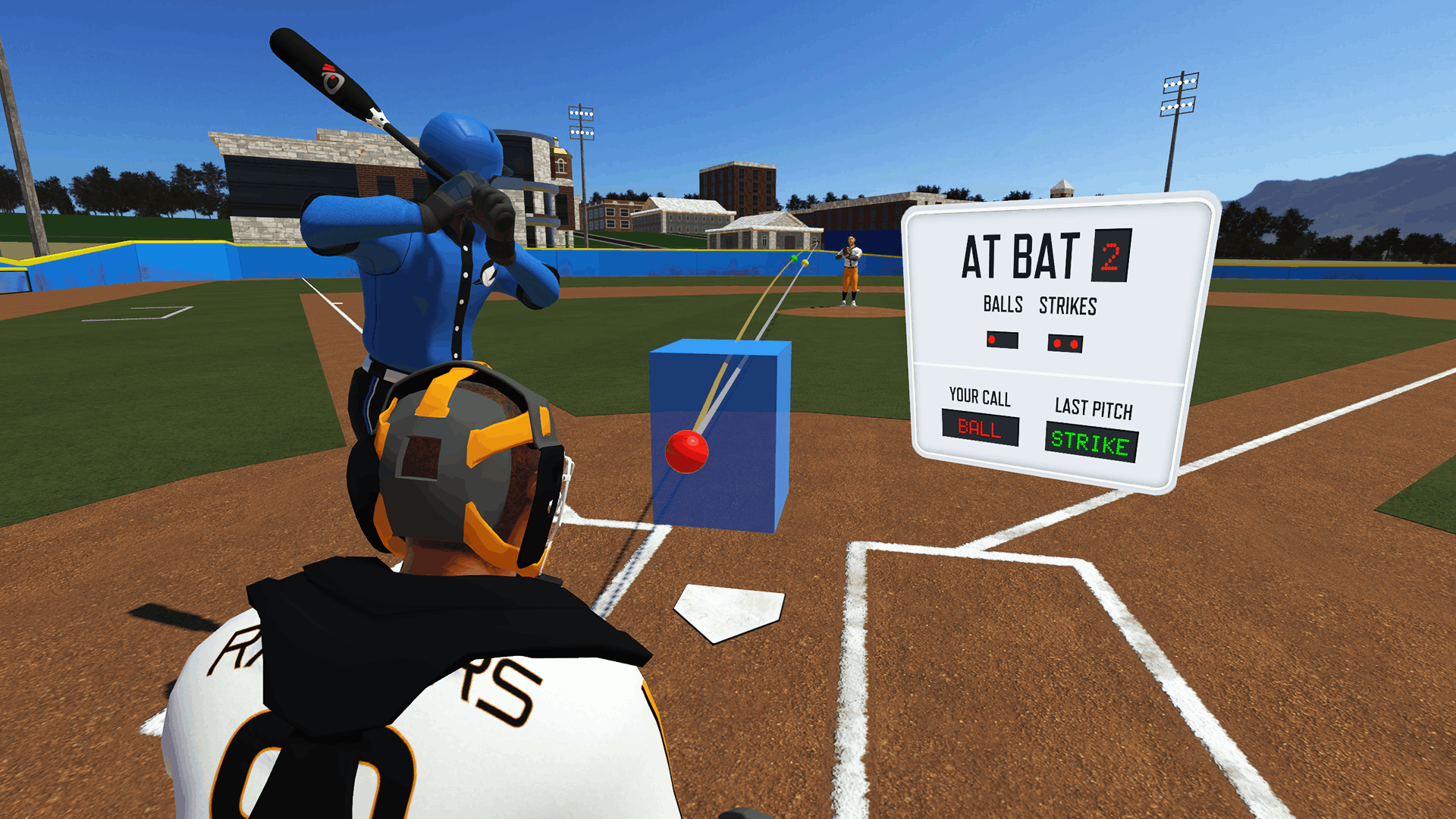 Baseball player with app analytics overlay