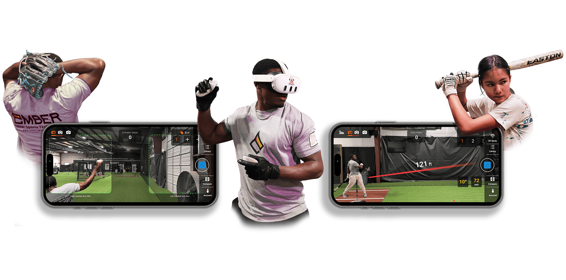 Baseball player with app analytics overlay